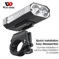 WEST BIKING Bicycle Light 1200Lumen Front Lamp USB Rechargeable 4000mAh Bike Headlight Waterproof Safety Tail Light