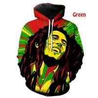 Sudadera con capucha para hombre, ropa informal con estampado 3D divertido de Bob Marley y B, ropa de calle personalizada de talla grande, nueva moda