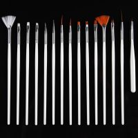 Monja 20Pcs Nail Art Tool With 15pcs UV Gel Polish Drawing Brushes + 5Pcs Dotting Pen