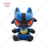 ตุ๊กตาตุ๊กตาสัตว์จำลองนุ่มสำหรับเด็กของเล่นตุ๊กตา Takara Tomy โปเกมอน Lucario เงางาม