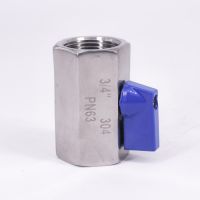 3/4" BSP Mini Sanitary Ball Valve Homebrew Beer SUS 304 Stainless Steel With Blue Hanlde