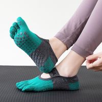 5 Pairs Yoga Sports 5 Finger Socks Women Anti-Slip Gym Fitness Breathable Cross Back Pilates Dance Ankle Split Toe No Show Socks Socks Tights