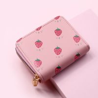 New Women Cute Cartoon Strawberry Wallet Small Zipper Girl Brand Designed Pu Leather Coin Purse Female Card Holder Women Wallets Wallets