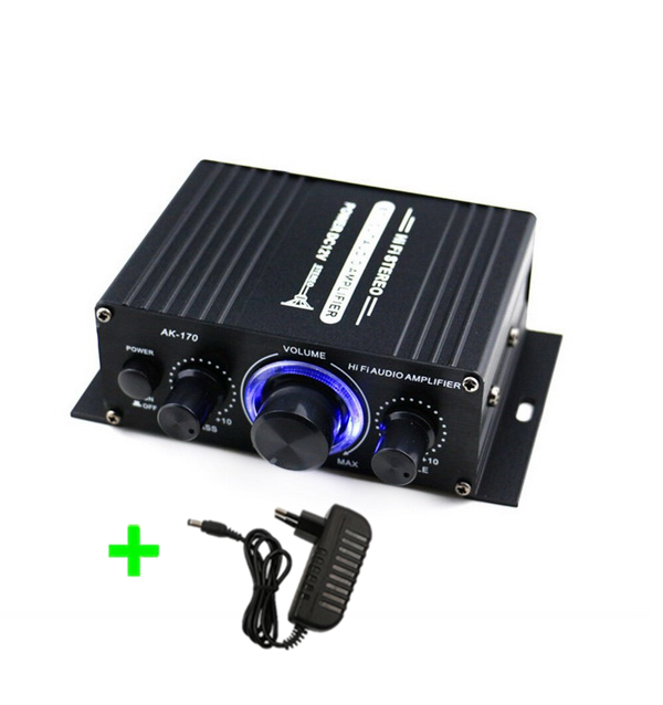 ANENG AK-170 Car Amplifier HiFi Mini Stereo Treble Bass Booster ...