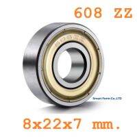 ตลับลูกปืนเม็ดกลมร่องลึกฝาเหล็ก 2 ข้าง 608 ZZ(8*22*7mm)แถวเดี่ยว ball bearings,สกรูหกเหลี่ยมเกลียวตลอดชุบขาว,น็อต