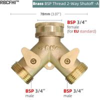 1ชิ้น Br 3/4นิ้วเกลียว2ทางในสวนหัวฉีดน้ำทองแดง Y วาล์วชลประทาน5/8Quot; อะแดปเตอร์เครนหัวต่อคอมพิวเตอร์