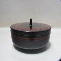 Period Lacquer Round Box wood กล่องไม้เครื่องเขินวาดมือโบราณ ก.14 ส.7 cm