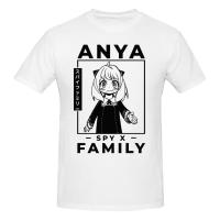 Spy X Family AnyaS Family เสื้อยืดสีดำผ้าฝ้ายแขนสั้นคอกลมแขนสั้นผู้ชายที่กำหนดเอง