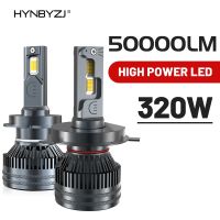 HYNBYZJ 50000LM H7 H4 H11 LED ไฟหน้า320W H1 H8 H9 HB4 HB3 9005 9006 9012 Turbo 6000K ไฟรถสีขาว