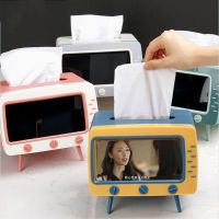 HopeHouse กล่องใส่ทิชชู่ tissue box รูปทรงทีวี ใส่โทรศัพท์มือถือได้ กล่องใส่กระดาษทิชชู่ (หน้าจอ6.5 นิ้ว)