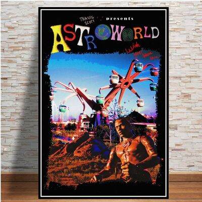 ทราวิสสก็อตต์ Astroworld Rodeo วันดนตรีแร็ปอัลบั้มพิมพ์โปสเตอร์ภาพวาดผ้าใบติดผนัง0719-c1ห้องนั่งเล่นตกแต่งบ้านรูปภาพศิลปะ (1ชิ้น)