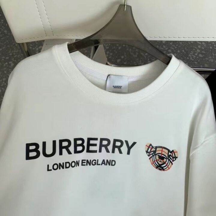 hot-sale-burberry-burberry-lt-tag-collar-label-gt-เสื้อยืดแขนสั้น-คอกลม-ผ้าฝ้ายแท้-ทรงหลวม-สไตล์คลาสสิก-สําหรับผู้ชาย-และผู้หญิง