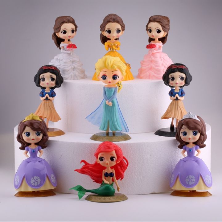 Aisha Snow White Sofia Bell Mermaid Princess Cake Decoration Decoration Doll Birthday Baking Toy