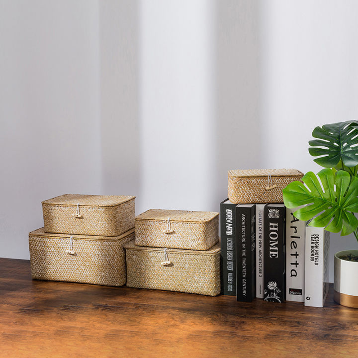 seagrass-storage-baskets-hand-woven-wicker-laundry-basket-rectangular-sundries-storage-organizer-home-box-with-lid-container