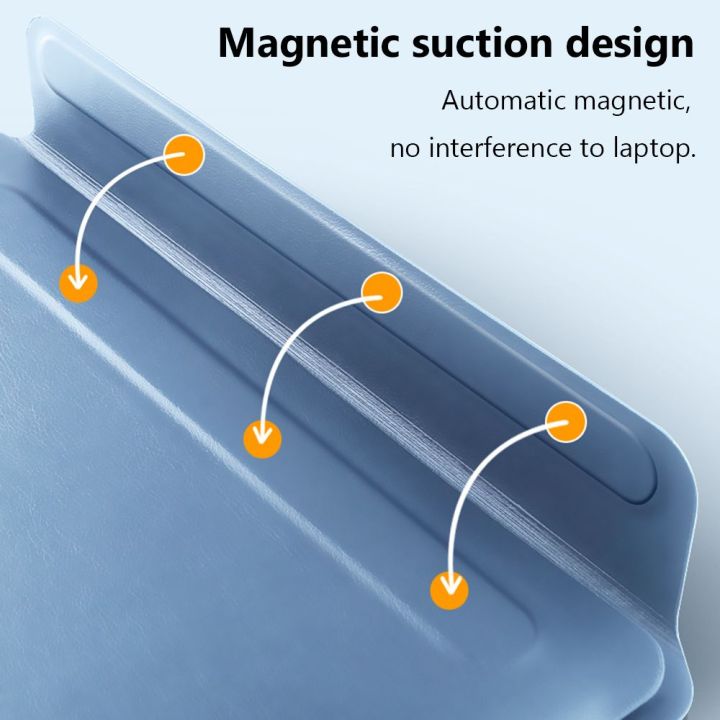 เคสฝาปิดแม่เหล็กขนาด11นิ้ว13-13-15นิ้วกระเป๋าแล็ปท็อปตั้งได้ทำจากหนัง-pu-สำหรับ-macbook-air-m1-pro-zongsheng