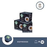 STARBUCKS  เนสกาแฟ โดลเช่ กุสโต้ แคปซูลกาแฟ STARBUCKS ESPRESSO DARK ROAST สตาร์บัคส์ เอสเพลสโซ่ คั่วเข้ม แคปซูลสตาร์บัคเอสเพลสโซ่ 12แคปซูล/กล่