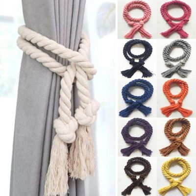 2Pcs/Set Handmade Tassel Curtain Tieback Multicolor Curtain Buckles Household Decorative Accessories Hand Cotton Linen Rope