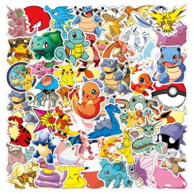 Kawaii Pokemon Anime Stickers Pikachu Stickers Laptop Suitcase Skateboard Guitar Phone Cartoon Stickers Kid Gift Toys