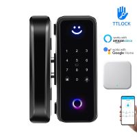 Ttlock APP Wifi รีโมทคอนโทรลอัจฉริยะล็อกประตูด้วยลายนิ้วมือไร้กุญแจสำหรับแก้วไม้ประตูไร้กรอบหรือกรอบ