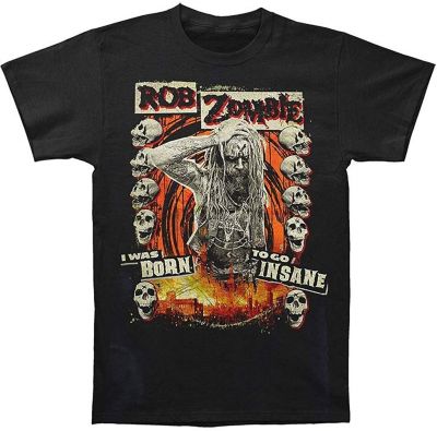 Rob Zombie Born To Go Insane Mens Black T Shirt Men Women Tee Shirt Funny Design 100% Cotton T-Shirt