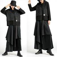 Yohji Yamamoto Culottes Diablo Baizhang Waterfall Ji ตามกางเกงขาบานกว้างสำหรับชายและหญิงการออกแบบที่เป็นกลางความรู้สึกของการแต่งกายที่นำเข้ารูปแบบใหม่ต้นฉบับ