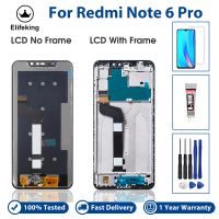 6.26 "Xiaomi Redmi Note หน้าจอ LCD สำหรับ6 Pro LCD หน้าจอสัมผัส Digitizer อะไหล่ไม่มีพิกเซลที่ตายพร้อมเครื่องมือฟรี + กระจกเทมเปอร์