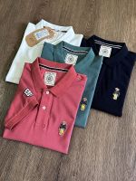 High-end bear embroidery pique cotton fabric summer mens retro casual lapel short-sleeved POLO shirt T-shirt tide 【BYUE】