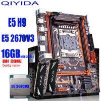 QIYIDA ชุดวงจรหลัก X99กับ LGA2011 3 Xeon E5 2670 V3 CPU 2X8GB = 16GB 3200MHz DDR4เดสก์ท็อปแรม4-Channel NVME USB3.0