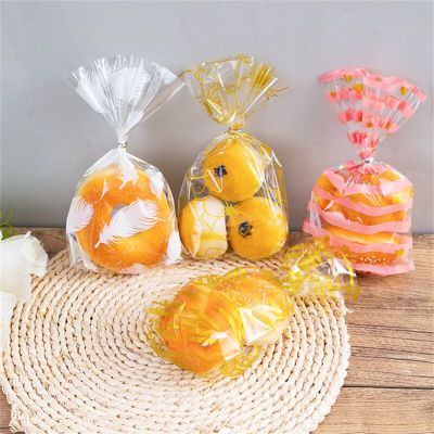 100Pcs OPP Transparent Flat Mouth Stand-up Bag Snack Baking Packaging Gift Plastic Candy Bags