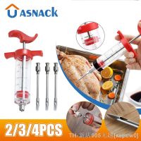 hot【DT】۞❖  Flavor Needle BBQ Meat Syringe Marinade Injector Pork Steak Sauces Syringes With 3 Needles Tools