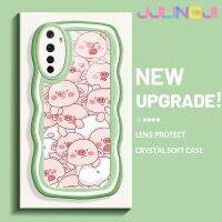 Jjlingji เคสสำหรับ Realme 6 6S Narzo เคสการ์ตูนหมูสีชมพูแสนซนแบบดั้งเดิมขอบซิลิโคนน้ำแบบนิ่มเคสโทรศัพท์มีลายเลนส์คลุมทั้งหมดเคสตัวปกป้องกล้องถ่ายรูปเคสฝาหลังเคสนิ่ม