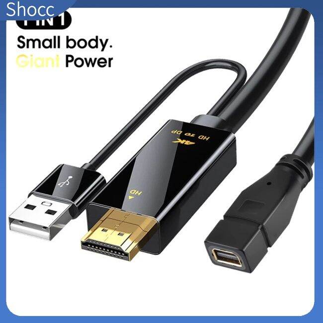 shocc-อะแดปเตอร์แปลงสายเคเบิลวิดีโอ-สําหรับ-hdmi-เป็น-mini-dp-ตัวเมีย-4k-60hz-สําหรับ-xbox-one