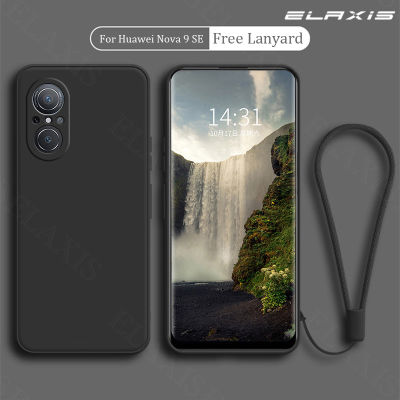 ELAXIS เคสโทรศัพท์สำหรับ Huawei Nova 9 SE,เคสหลังซิลิโคนเหลวขอบตรงป้องกันการตกกระแทกเลนส์รวมทุกอย่าง