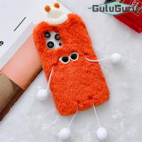 สำหรับ iPhone 13 12 11 X XS Pro Max XR Mini 8 7 Plus SE Furry Case, Cool แว่นตากันแดดหมวก Monster Hairball มือฟุตของเล่น Fur Fluffy ปกหลังกรณี