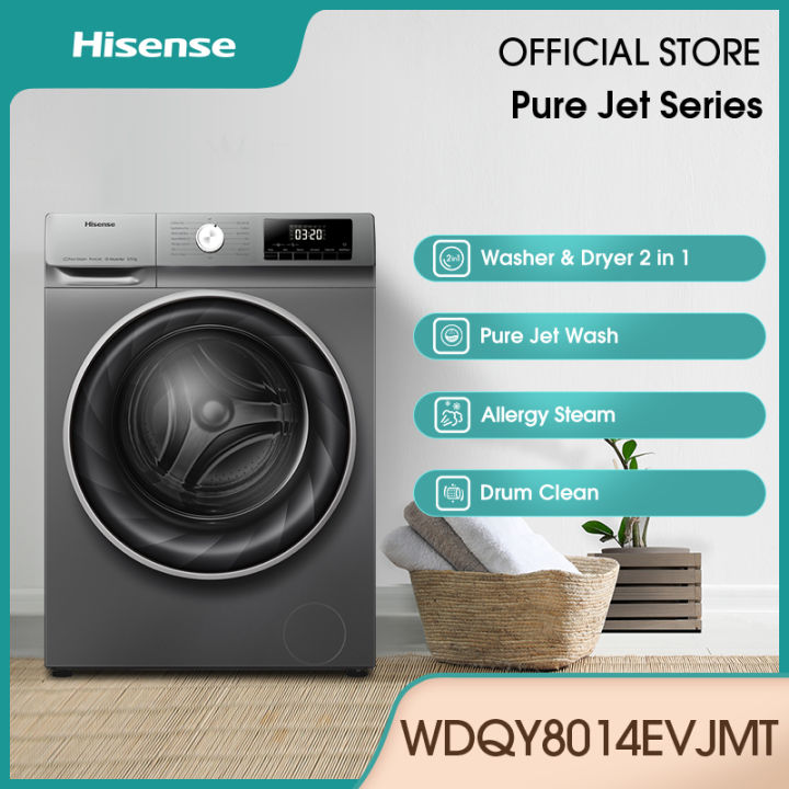 Hisense Front Load 2 in 1 Washer and Dryer / Washing Machine & Dryer 10.0+6.0kg - WDQY1014EVJM | Lazada