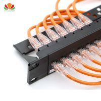 2023 1U ร้อน24 2U 48พอร์ตตัวเชื่อมต่อ RJ45แผงกระจายสายไฟ CAT6แจ็คสโตนหัวแปลงสายไฟเครือข่ายกรอบการกระจายโมดูลาร์