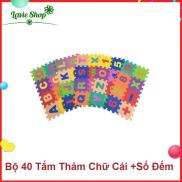 Bộ 40 Miếng Thảm Xốp Mềm Lót Sàn gồm chữ cái và số đếm cho Bé kích thước