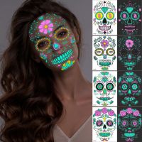 Facial Makeup Sticker Special Waterproof Temporary Tattoos Stickers Day Of The Dead Face Tattoos Face Dress Up Halloween Tattoo Stickers