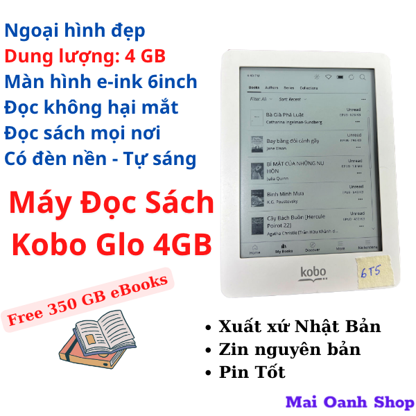 Máy Đọc Sách Kobo Glo (Ngoại Hình Đẹp) - Đã Cài Đặt Koreader 