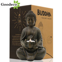 Goodeco Buddha Statue Home Decor Resin Buddha Tealight Holder Zen Figurines Room Decoration Budas Candle Holder Garden Sculpture