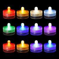 12Pcs IP65 Waterproof Submersible Mini LED Lights Tea Light Underwater LED Candle Lamp For Aquarium Wedding Party Vase Decor