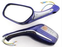 “：{}” For Scooter Motorcycle Rearview Mirror With Light Quality Positive Wire 8Mm One Pair