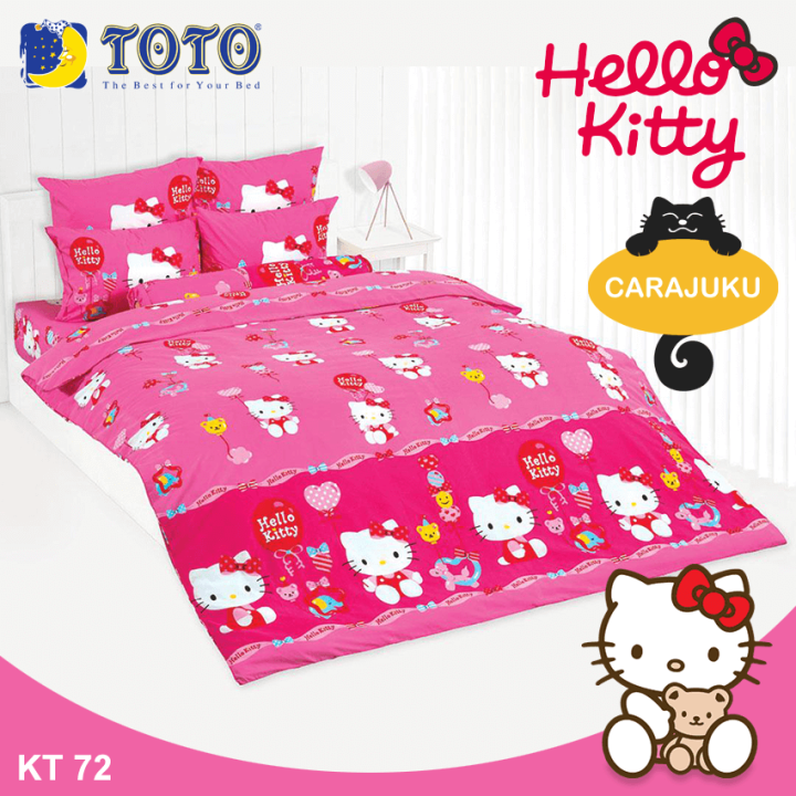 toto-ชุดผ้าปูที่นอน-คิตตี้-hello-kitty-kt72-สีชมพู-โตโต้-ชุดเครื่องนอน-3-5ฟุต-5ฟุต-6ฟุต-ผ้าปู-ผ้าปูที่นอน-ผ้าปูเตียง-ผ้านวม