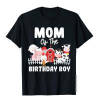Mom Of The Birthday Farm Animals Birthday Party T-Shirt Cotton T Shirt For Party T Shirts Gothic Coupons