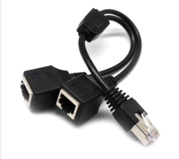 RJ45 เครือข่ายอะแดปเตอร์ Splitter 1 ชาย 2 หญิงซ็อกเก็ตพอร์ต LAN Ethernet Splitter Y สายเคเบิลอะแดปเตอร์ Cat5 Cat5e cat6 Cat7