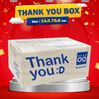 กล่องพัสดุ กล่องพิมพ์ลายThank you สีน้ำเงิน เบอร์ 00 (แพค 20ใบ)