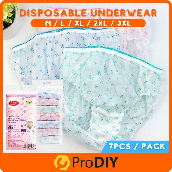 7pcsset Women Disposable Underwear Maternity Non Woven Cotton Panties Pregnant Pants Seluar 3871