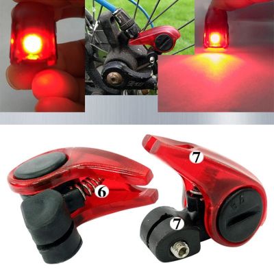 ◐✑ 1pcs Bike Brake Rear Light V Word Brakes Automatic Control Safety Warning Lantern Folding Bicycle Flshlight Bicycle Accessories