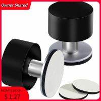 xfcbfStainless Steel Punch-free Door Stopper Silent Sticker Holders Self Adhesive Wall Protectors Floor Mounted Nail-free Doorstop