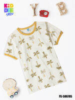 KiddeeCrew  เสื้อเด็กสีครีมต้นมะพร้าเหลือง Cream color shirt with coconut treesเหมาะสำหรับอายุ 3-12 ปี